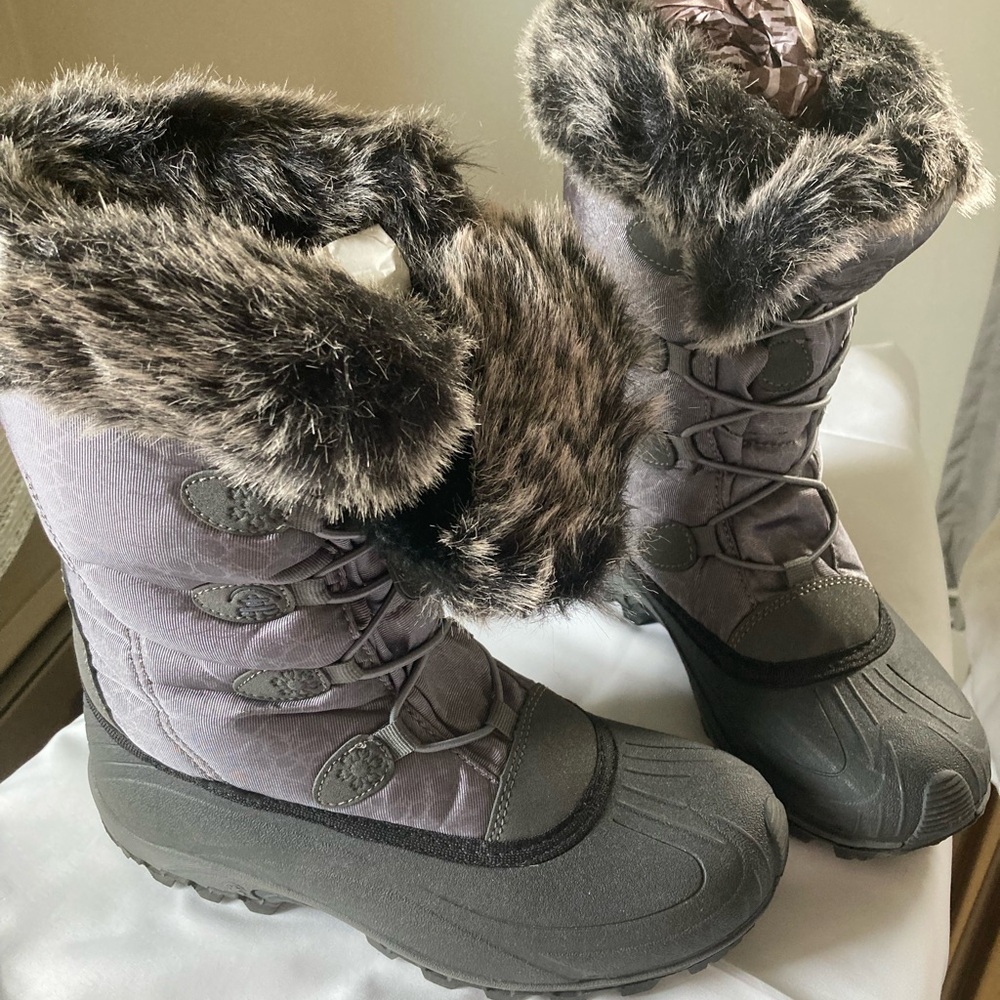 Kamik Women's Charcoal Winter Boots with Faux Fur